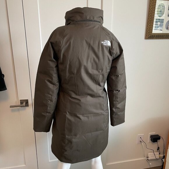 The North Face 550 Outdoor Cotton Nylon Shell Down Fill Parka Olive Green S NWOT - Picture 5 of 16